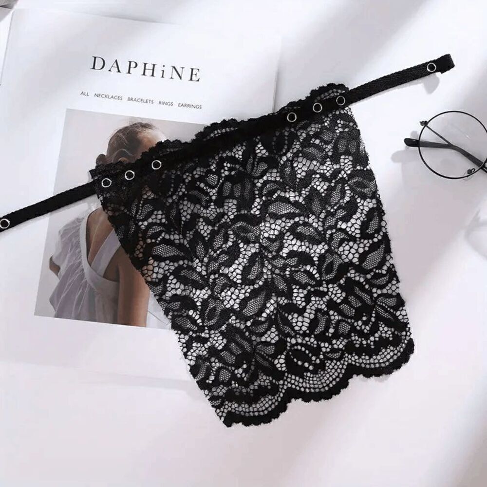 Floral Lace Chest Breast Attachable Detachable Cover